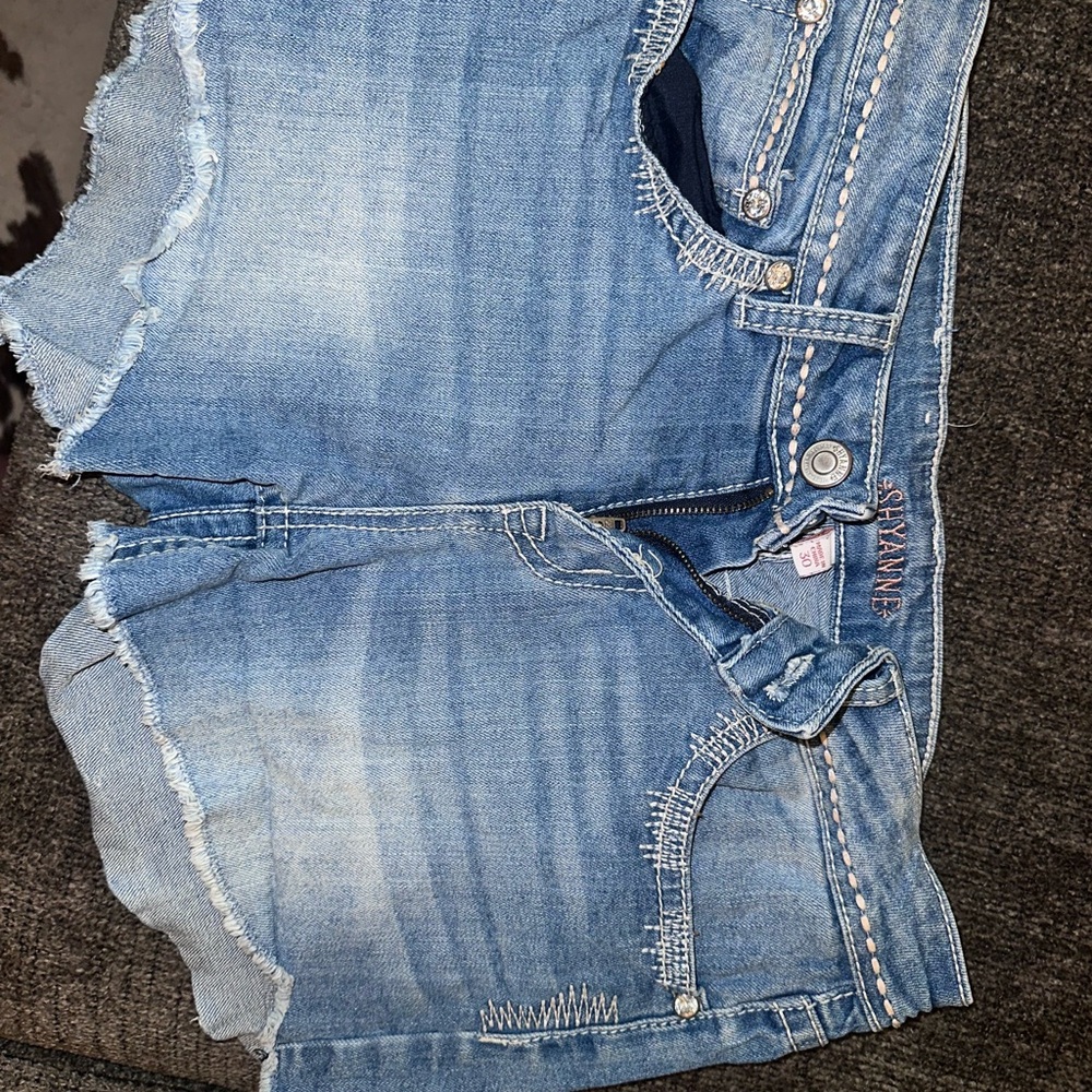 Shyanne Light Blue Distressed Denim Jean Shorts